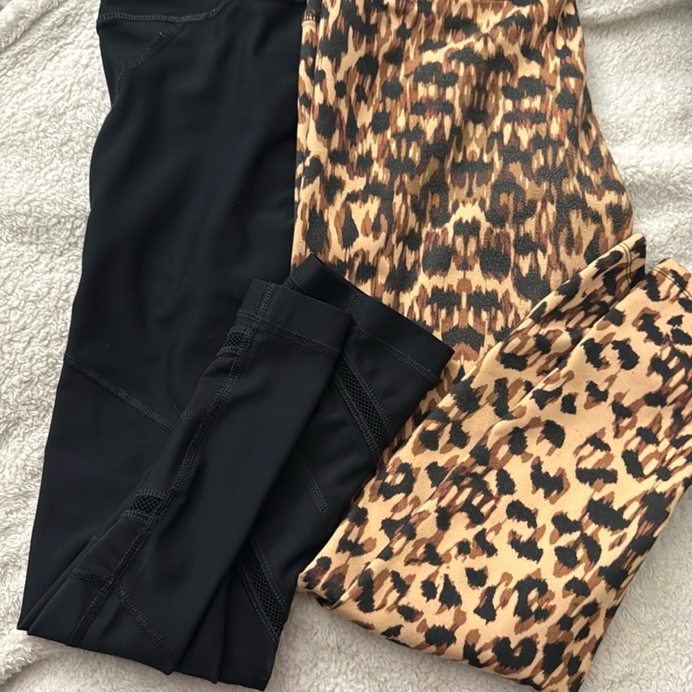 Leopard Print and Black Women's Pants